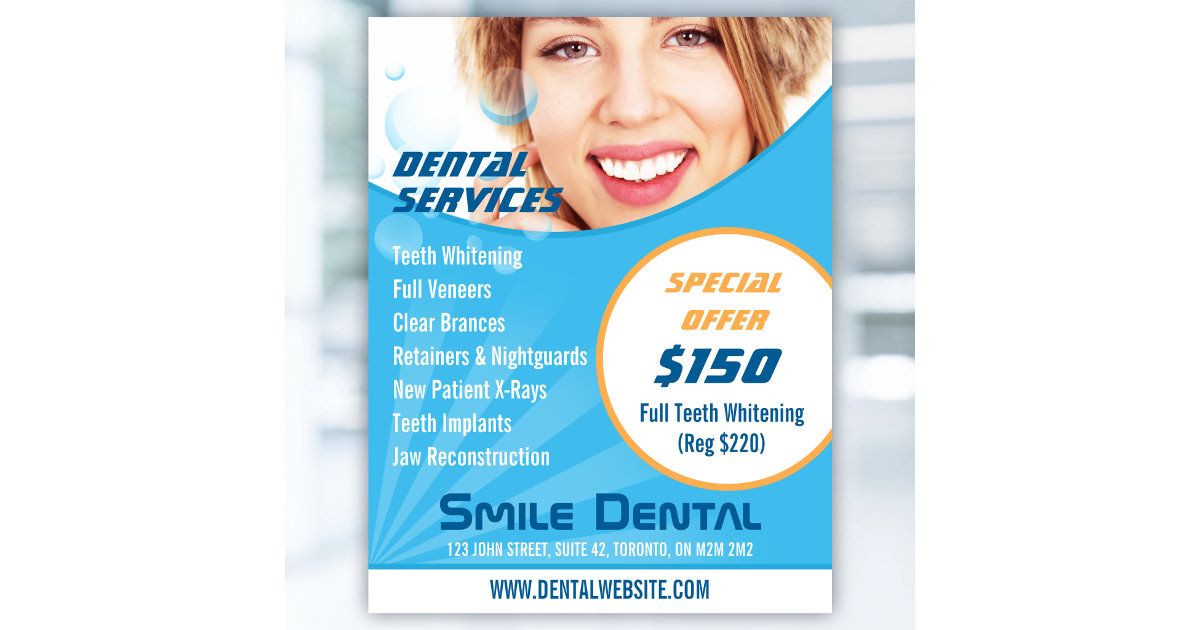 Smile Dentist Services with Special Offer Flyer | Zazzle