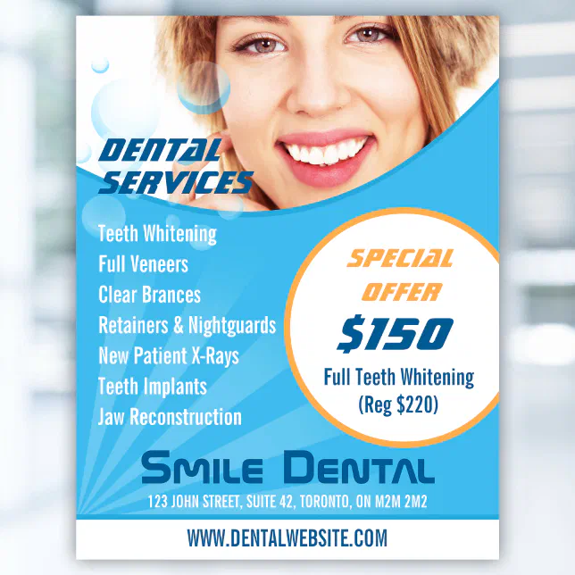 Smile Dentist Services with Special Offer Flyer | Zazzle