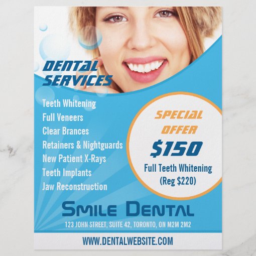 Smile Dentist Services with Special Offer Flyer | Zazzle