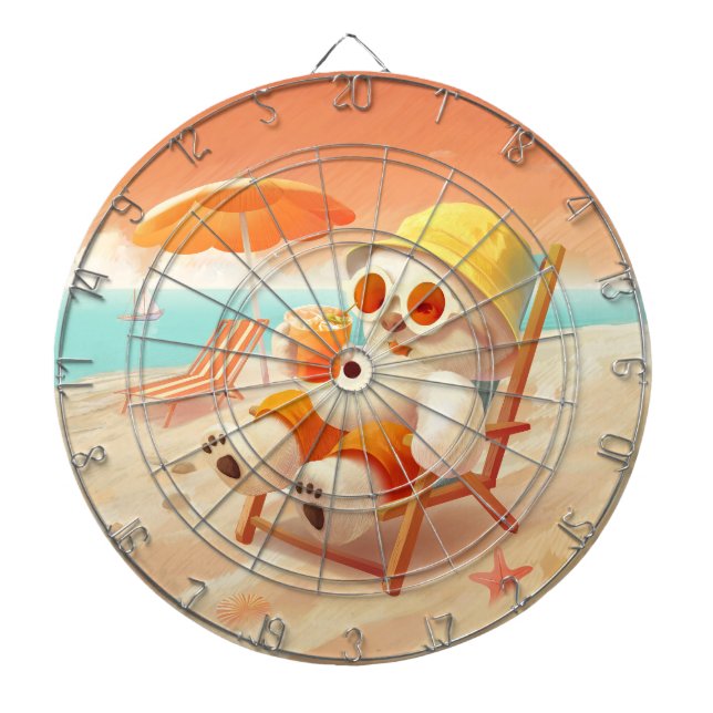 Smile Dog – Beach Mode On Dart Board (Front)