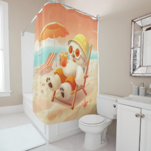 Smile Dog – Beach Mode On Shower Curtain