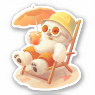 Smile Dog – Beach Mode On Sticker