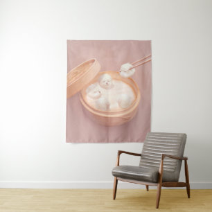 Smile Dog – Xiao Long Bao Delight Tapestry