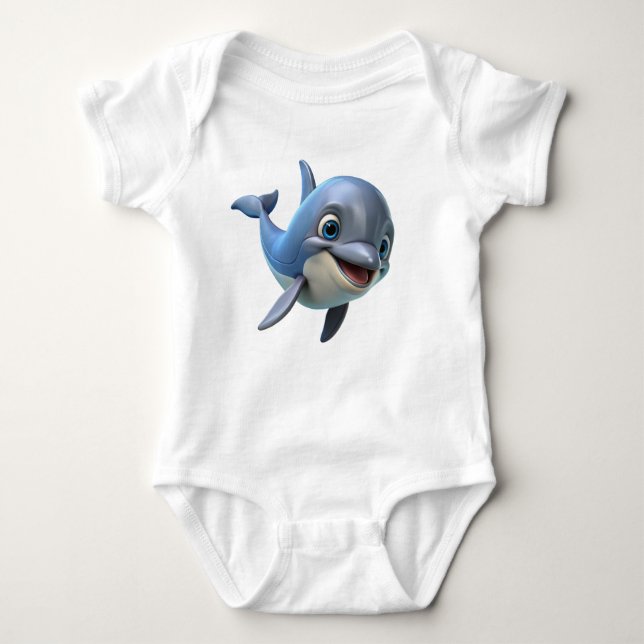 Smile Dolphin   Baby Bodysuit (Front)