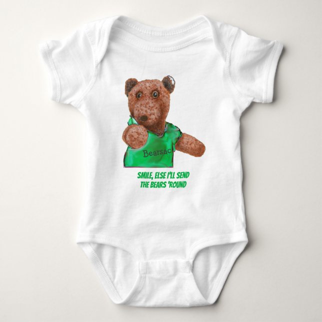 Smile else I'll send the bears 'round T-Shirt Baby Baby Bodysuit (Front)
