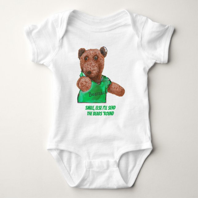 Smile else I'll send the bears 'round T-Shirt Baby Bodysuit (Front)