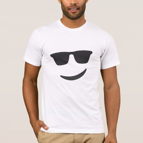 smile emoji with glasses funny t-shirt design