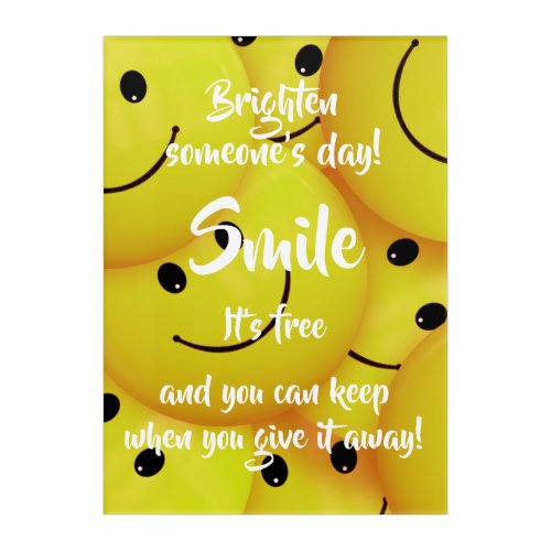 Smile Encourage Kindness Acrylic Print