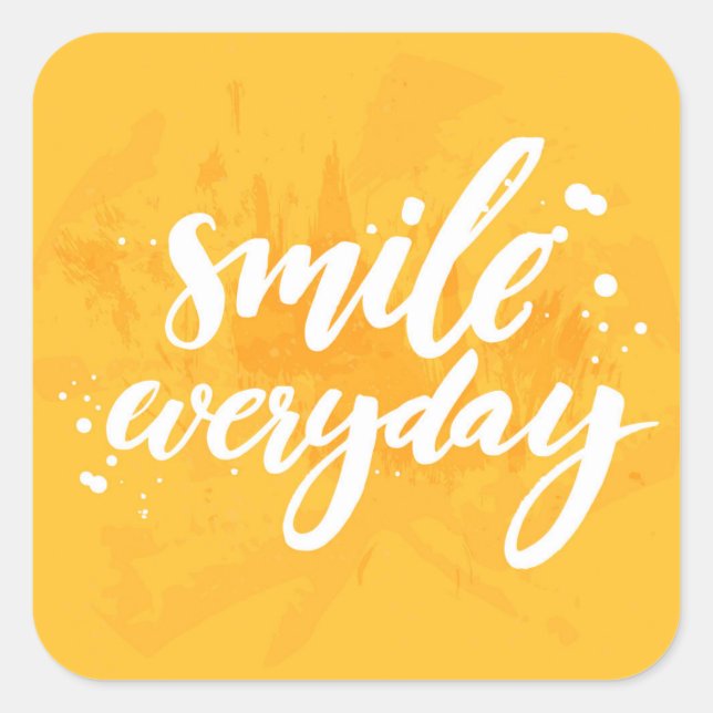 Smile Everyday Square Sticker (Front)