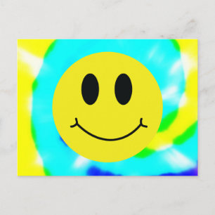 Smile Face Classic on Tie Dye Postcard