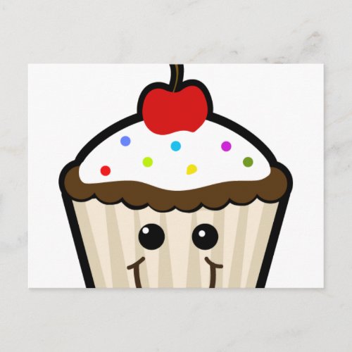 Smile Face Cupcake Postcard