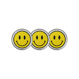 Smile Face Emoji Happy Golfing Sports Fun Golf Ball Marker