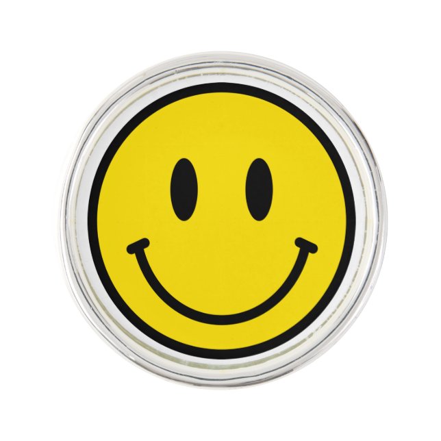 Smile Face Emoji Happy Retro Kindness Fun Lapel Pin (Front)