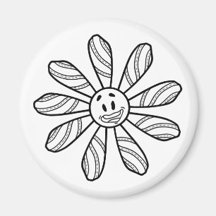 Smile face flower magnet