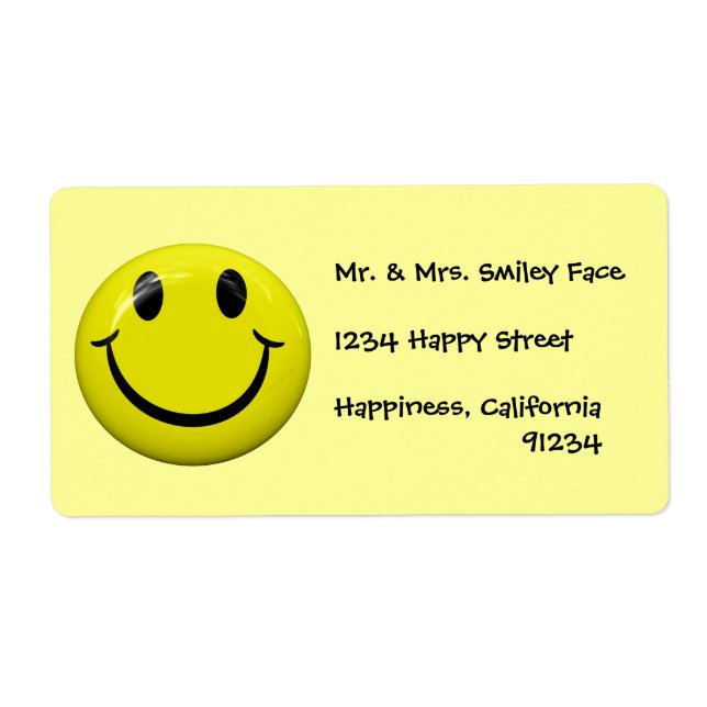 Smile Face Labels (Front)