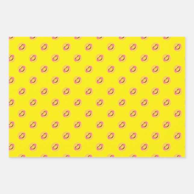 Smile face pattern encouragement friendship wrappi wrapping paper sheets (Front)