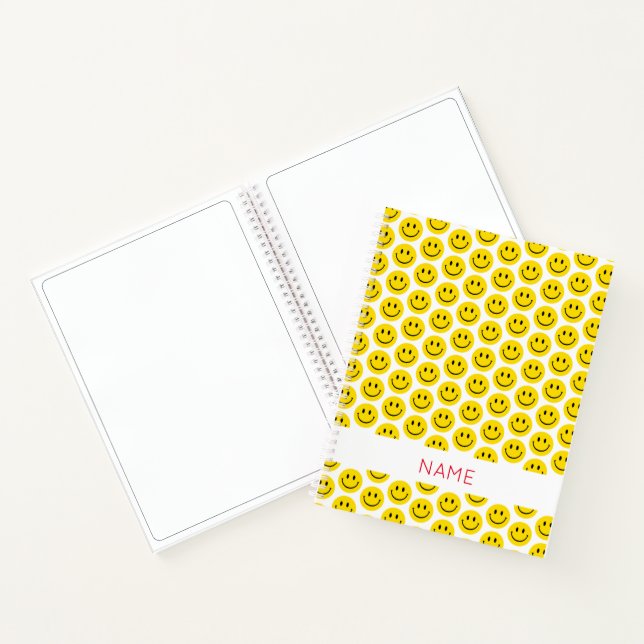 Smile Face Pattern Name Artist Sketchbook Fun  Notebook (Inside)
