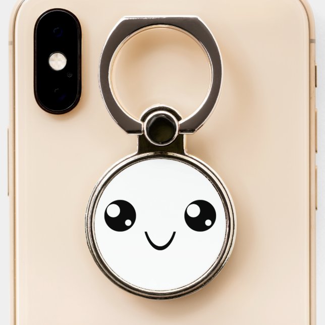 Smile Face Phone Ring Stand (Close Up)