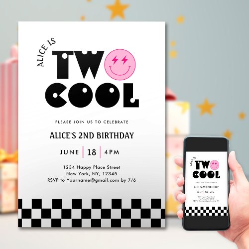 Smile Face Retro 2nd Cool Birthday Invitation