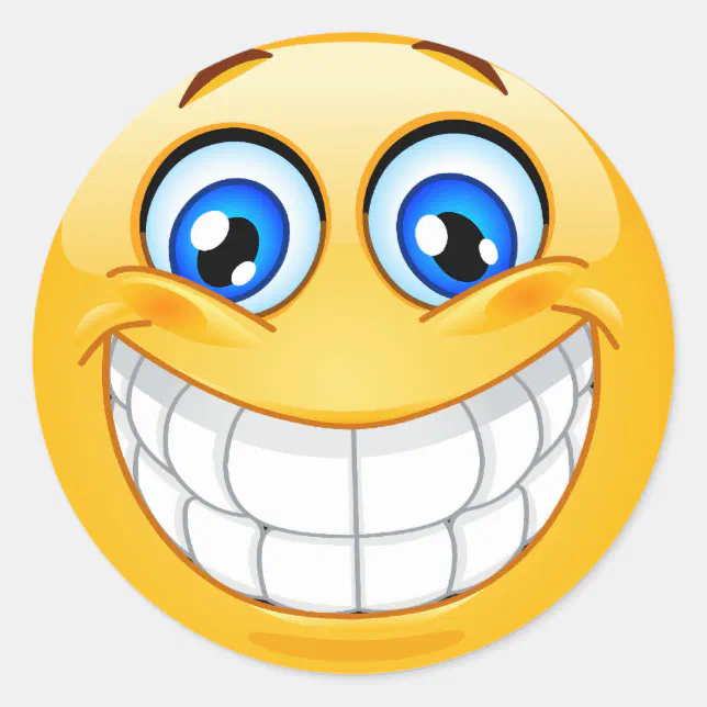 Sticker Rire Smile Face Sticker | Zazzle