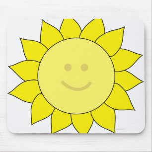 smile face Sunflower Mouse Pad