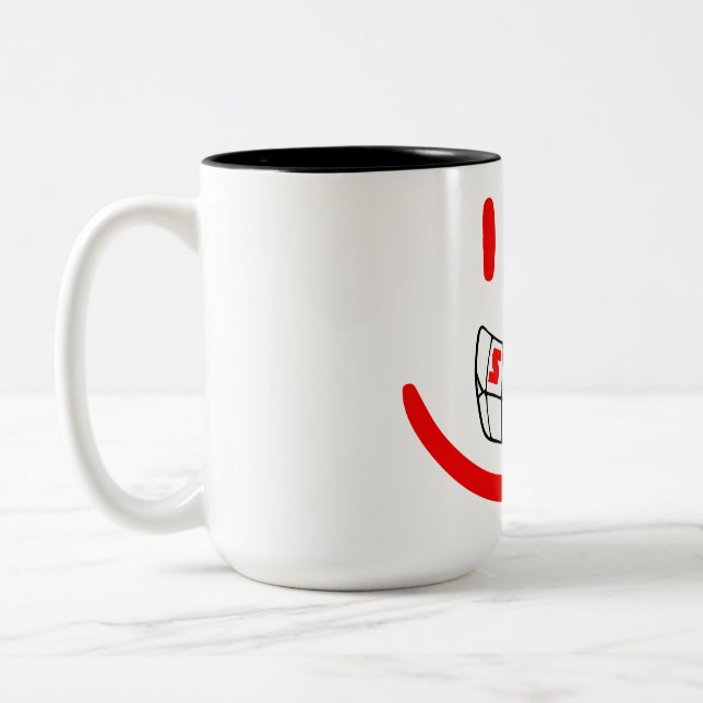 smile face  Two-Tone coffee mug (Left)