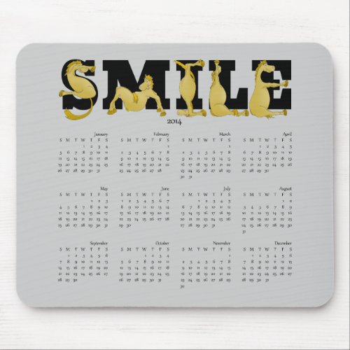 SMILE flexible pony calendar 2014 Mouse Pad