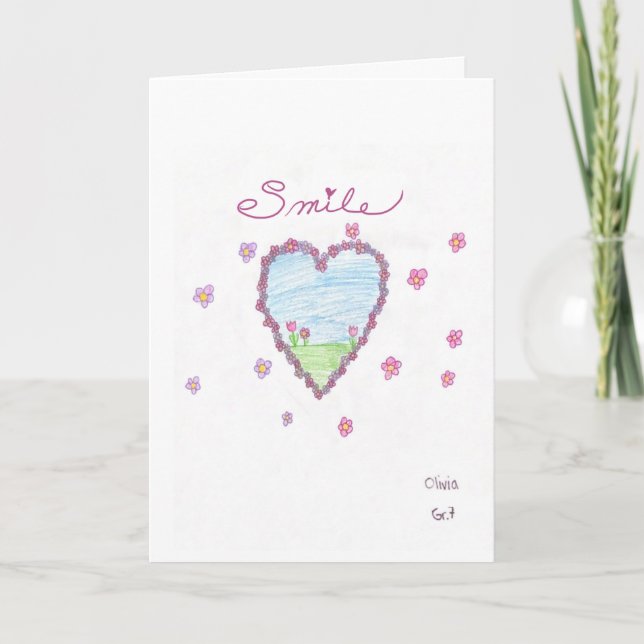 "Smile" Folded Greeting Card (Front)