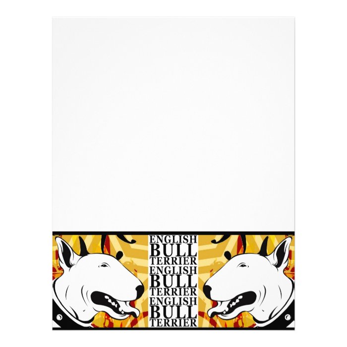 Smile for me Bull Terrier Illustrated Letterhead Template