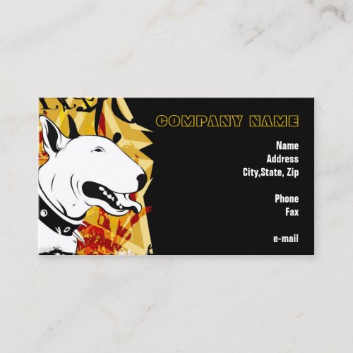 Smile for me! Yellow Bull Terrier Illustrated Business Card
