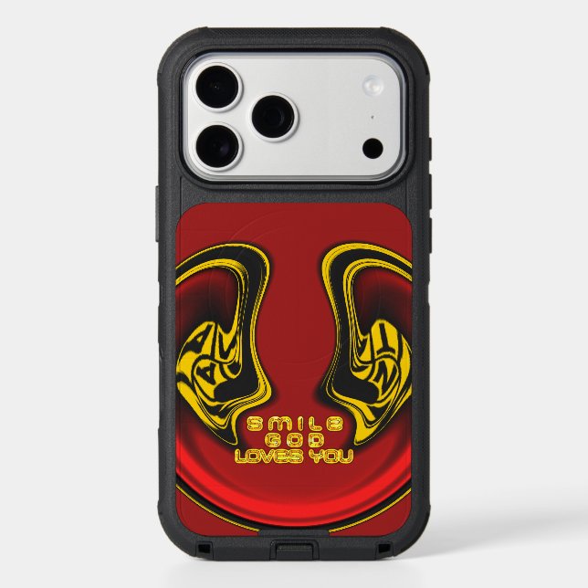  Smile God Loves You Beautiful Amazing Text Quote Otterbox iPhone Case (Back)