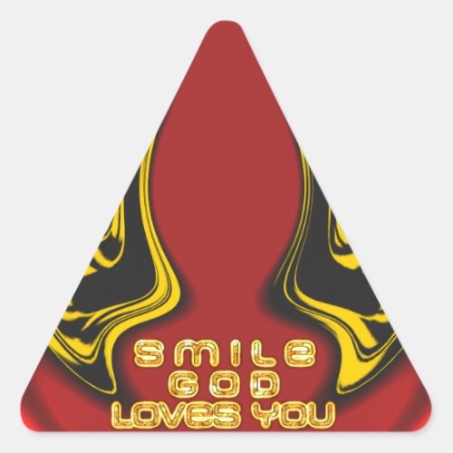 Smile God Loves You Beautiful Amazing Text Quote Triangle Sticker
