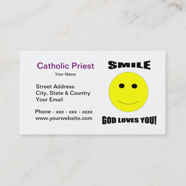 Smile God Loves You Business Card (Front)