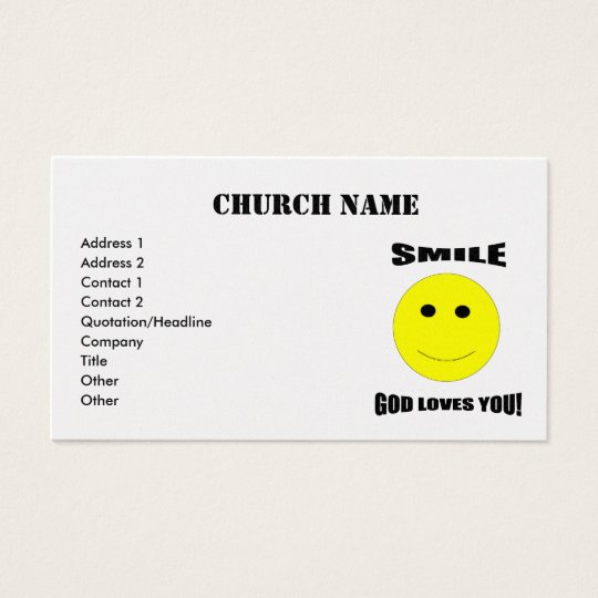 smile god loves you business cards