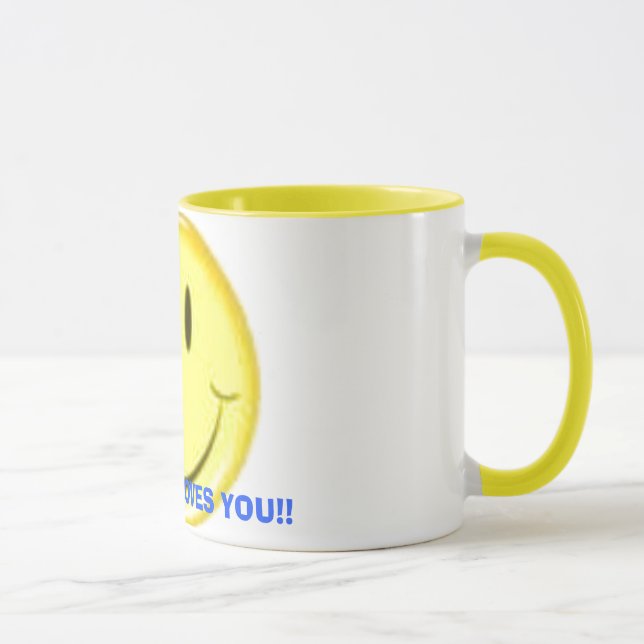 SMILE! GOD LOVES YOU!! MUG (Right)