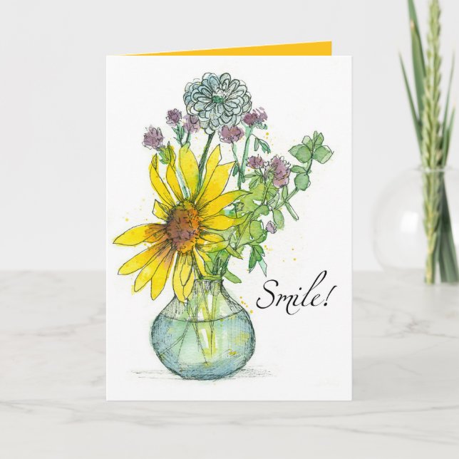 Smile God Loves You Religious Encouragement Card (Front)