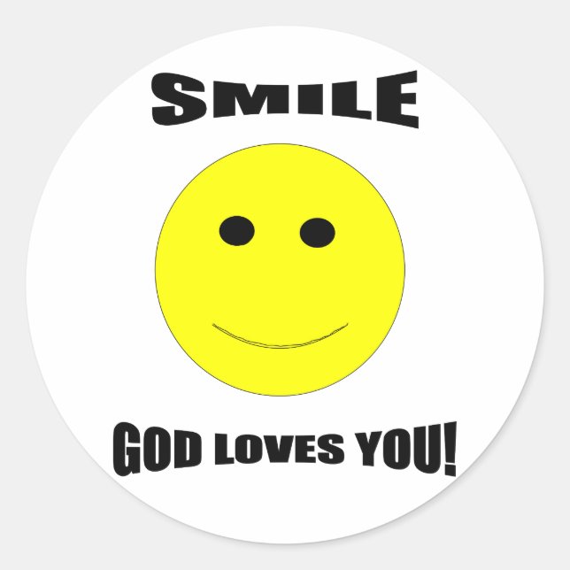 Smile god loves you sticker (Front)