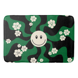 Smile - Green, Cream and Black Bath Mat