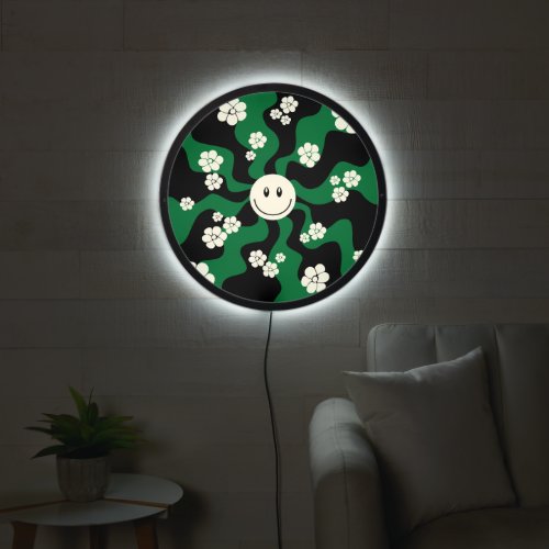 Smile _ Green Cream and Black LED Sign