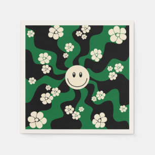 Smile - Green, Cream and Black Napkins