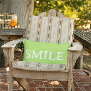 Smile Green Reversible Home Modern Outdoor Lumbar Pillow