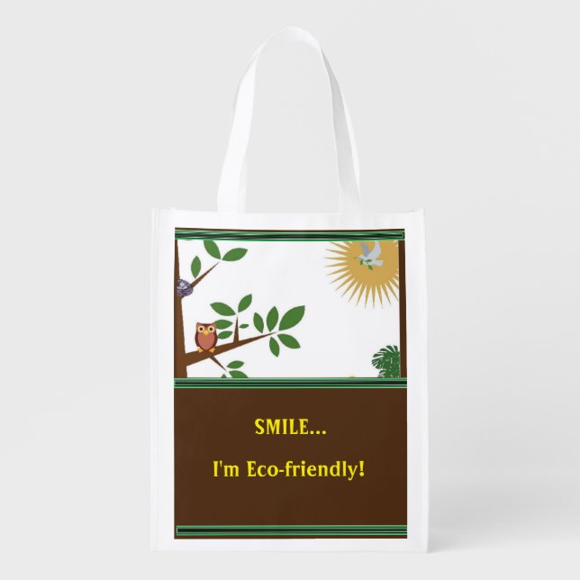 Smile Grocery Bag or Gift Tote Eco-Friendly (Front)