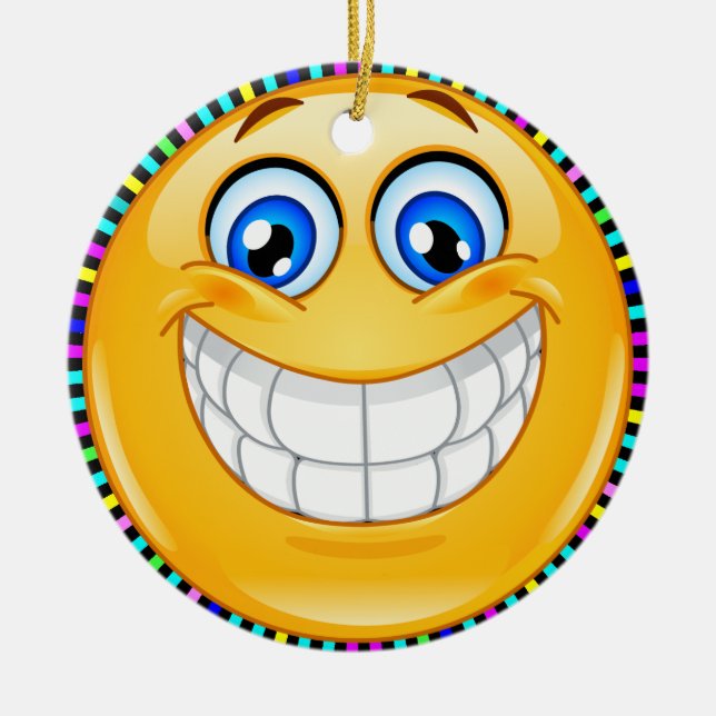 Smile Happy Face Friendship Ornamenet - SRF Ceramic Ornament (Front)