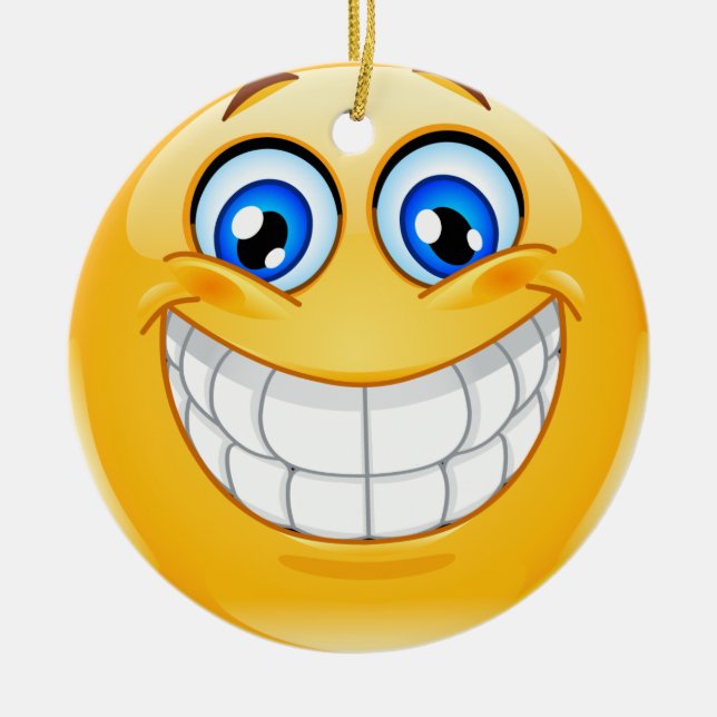 Smile Happy Face Friendship Ornamenet - SRF Ceramic Ornament (Front)