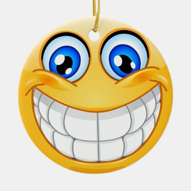 Smile Happy Face Friendship Ornamenet - SRF Ceramic Ornament (Front)