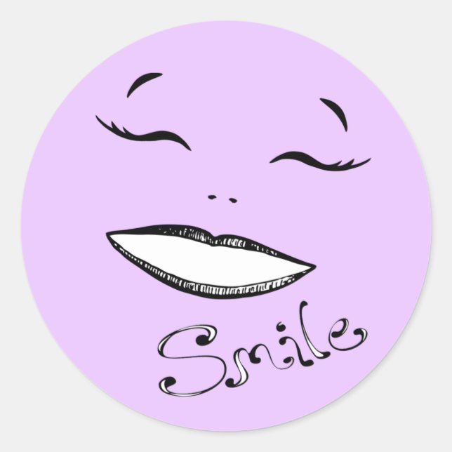 Smile happy girls pink sticker pink (Front)