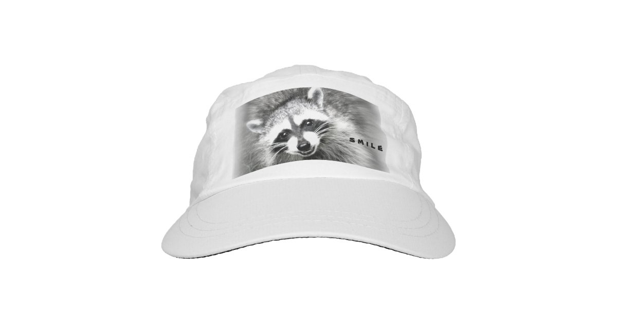 Smile Hat Soft Style Smiling Raccoon Photo Hat Zazzle Com