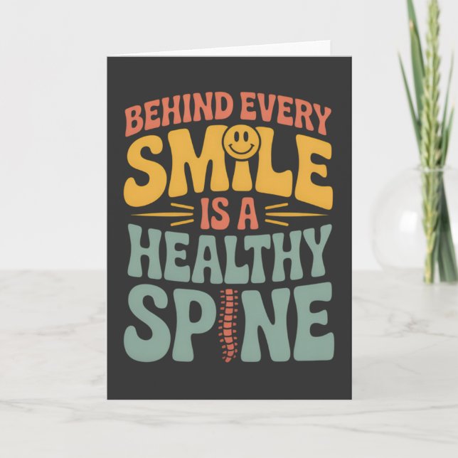 Smile Healthy Spine Chiropractor Quote Design Card (Front)