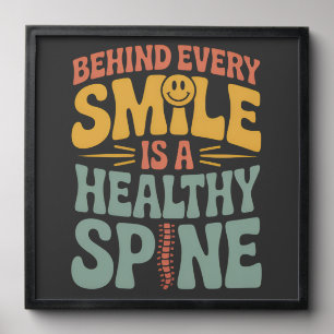 Smile Healthy Spine Chiropractor Quote Design Peel And Stick Photo Tile