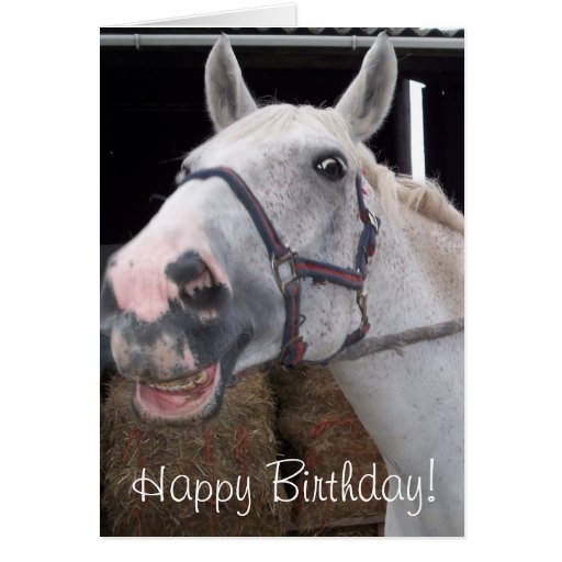 Smile Horse wish Happy Birthday! Card | Zazzle